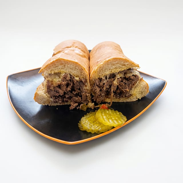Steak with Peppers & Onions Hot Sub.